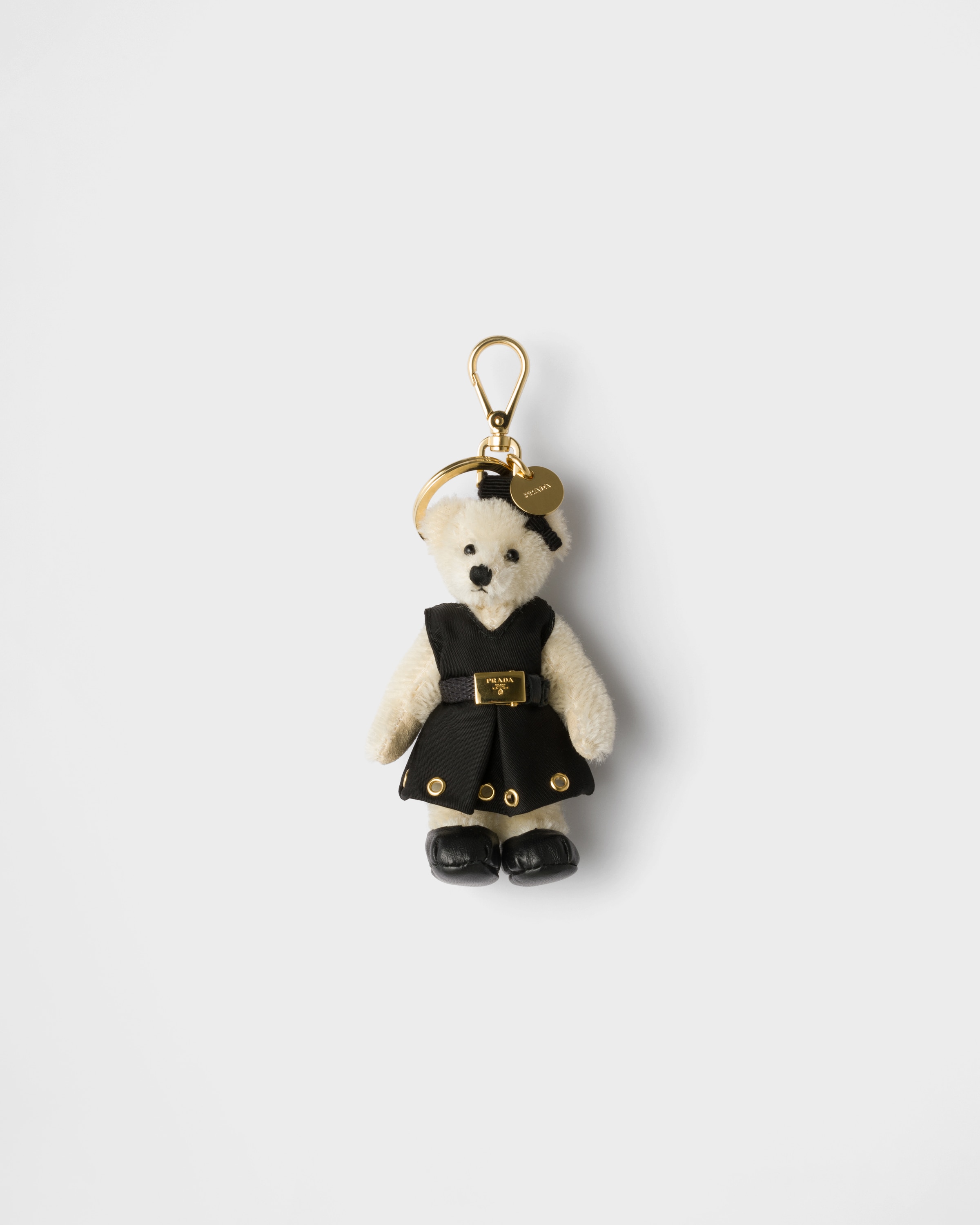 ホワイト メタルリング付 Teddy キーチェーン チャーム | PRADA