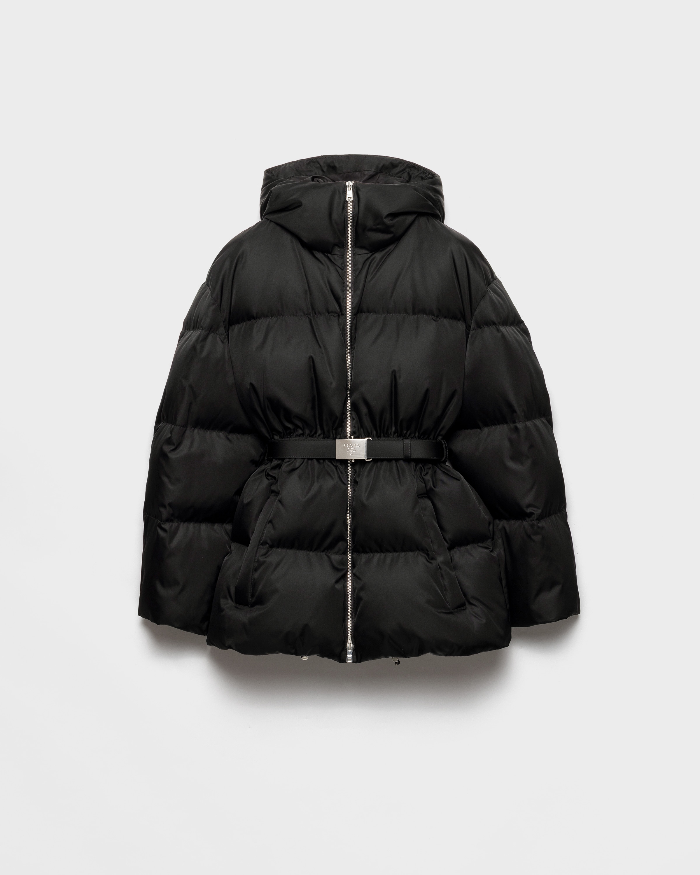 Black Re-nylon Hooded Down Jacket | PRADA