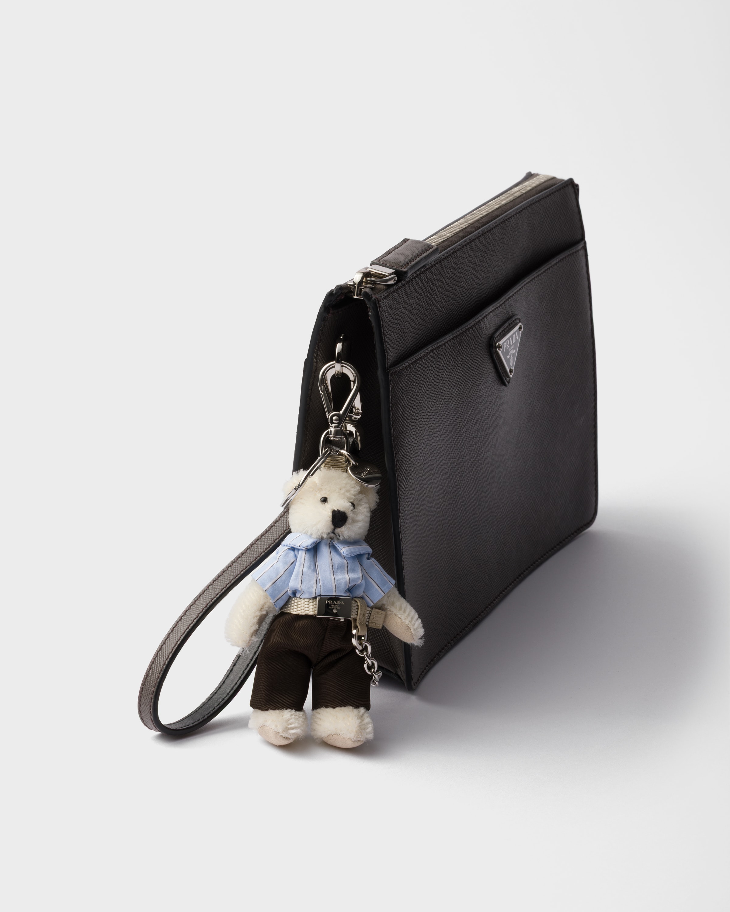 White Teddy Keychain Charm | PRADA