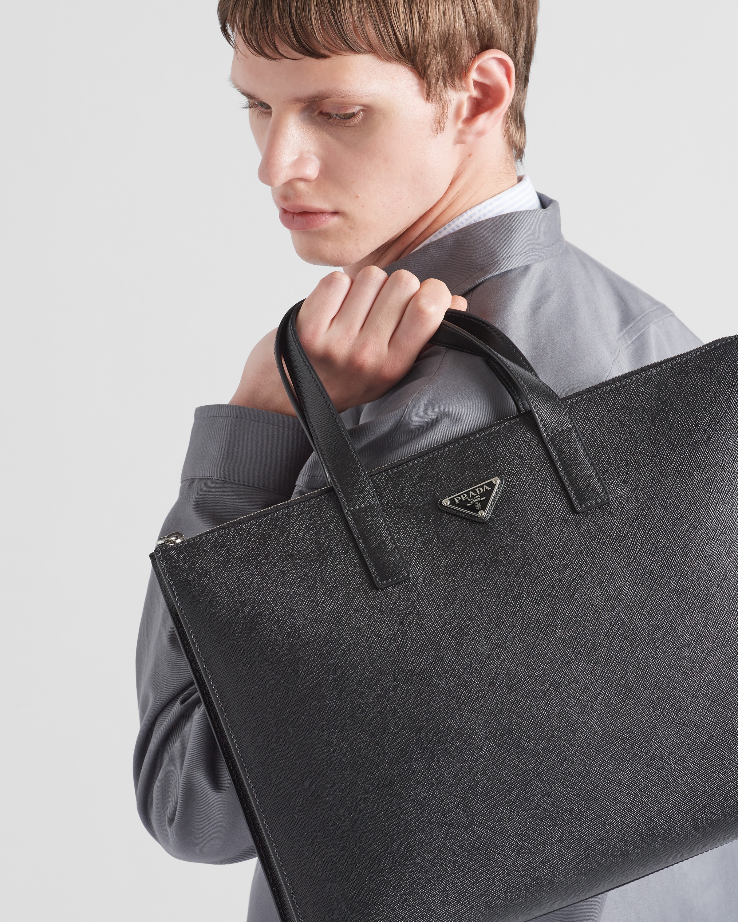 Black Saffiano Leather Tote | PRADA