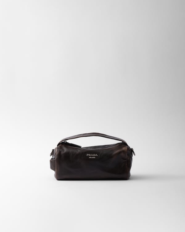 Dark Brown Nappa Leather Shoulder Bag | PRADA