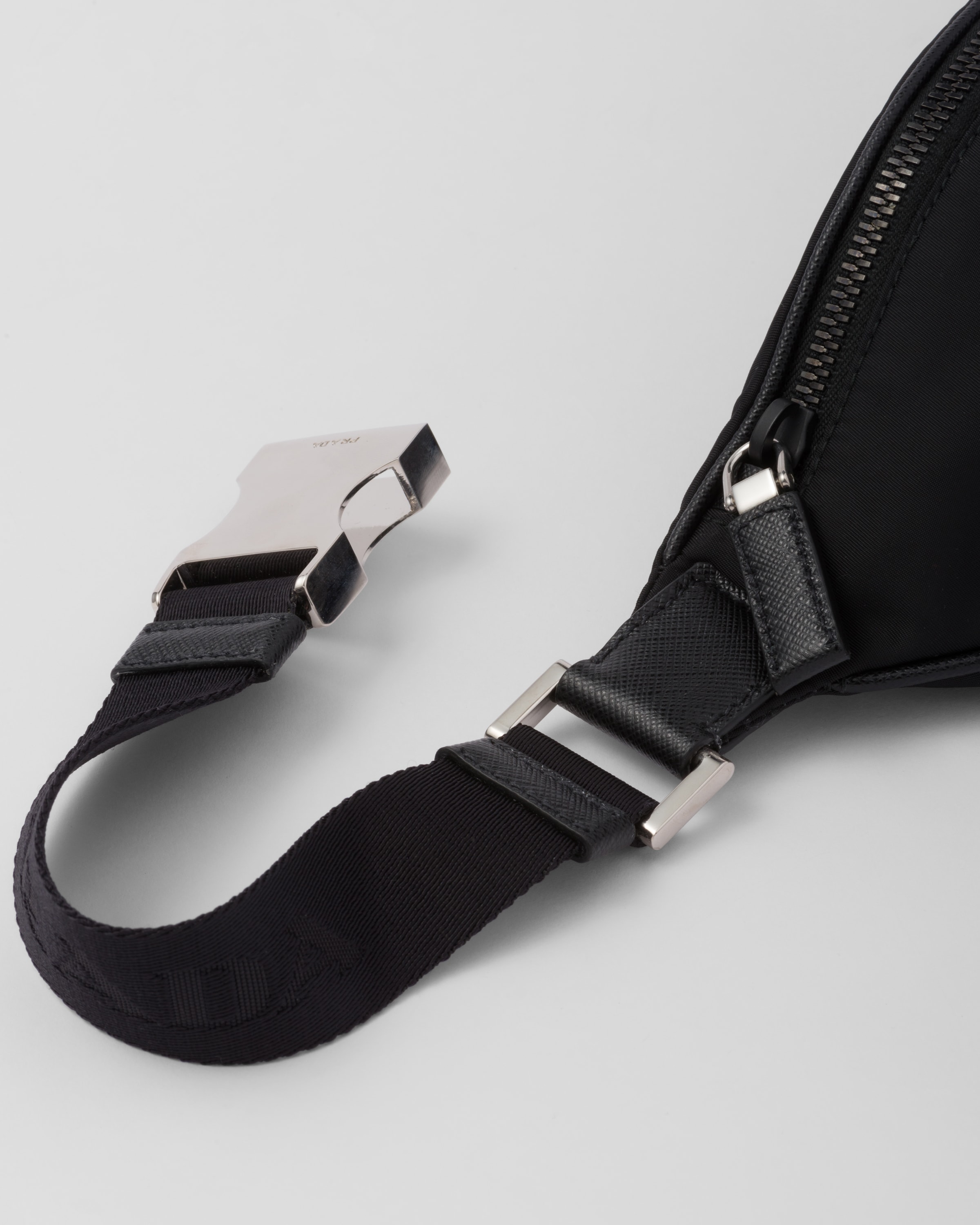 Black Re-nylon And Saffiano Leather Belt Bag | PRADA