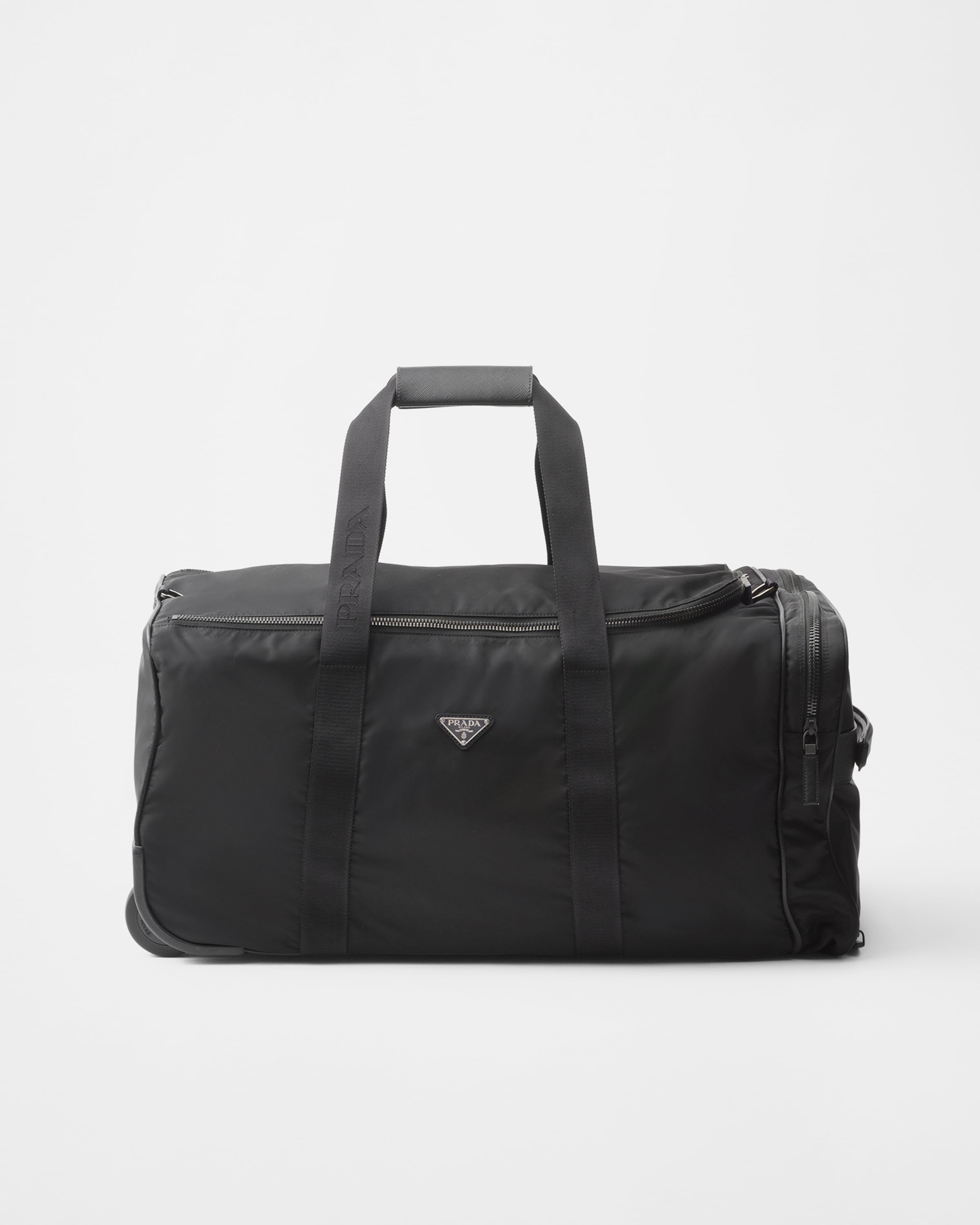 Black Re-nylon And Saffiano Leather Trolley | PRADA