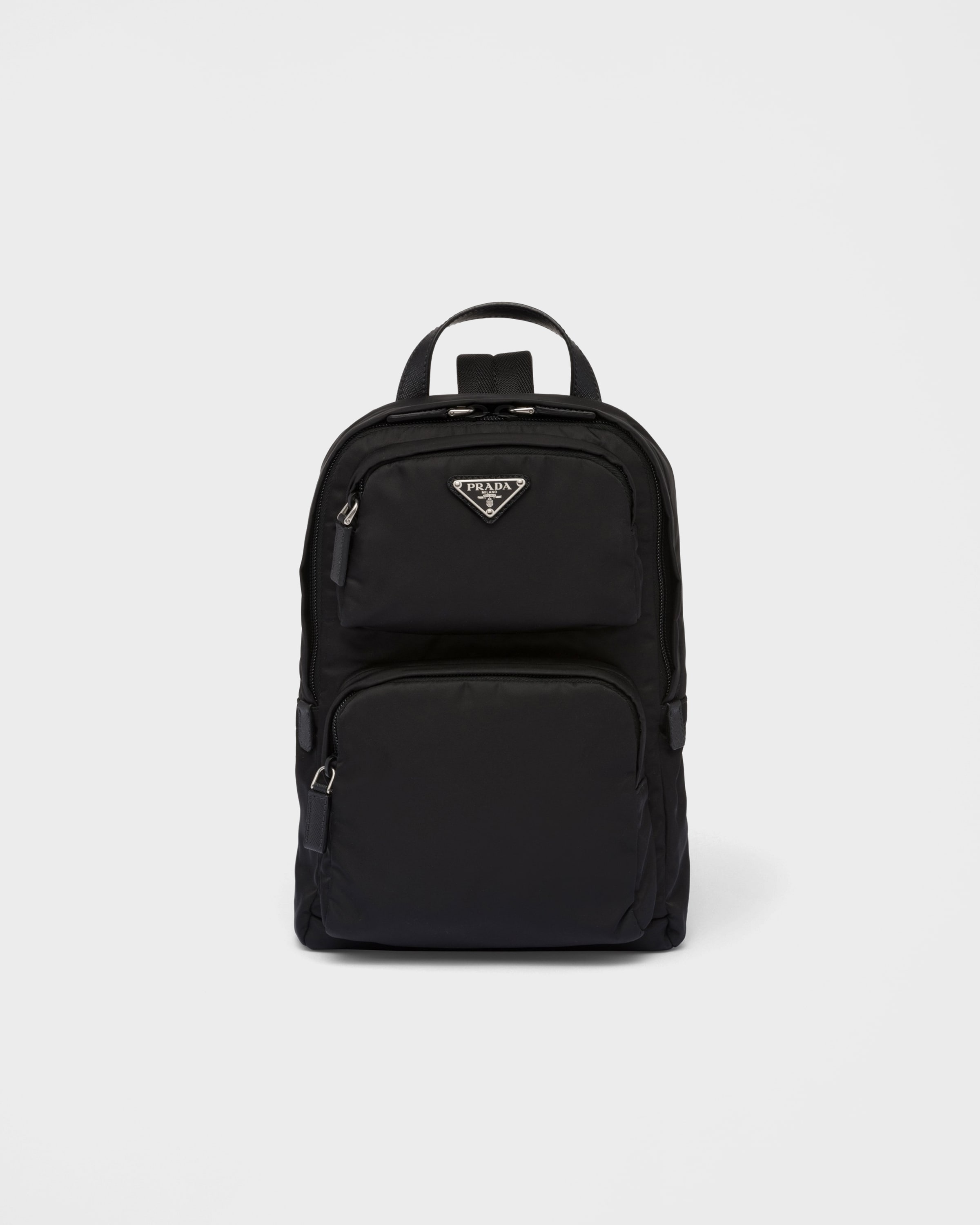Black Re-nylon And Saffiano Leather Backpack | PRADA