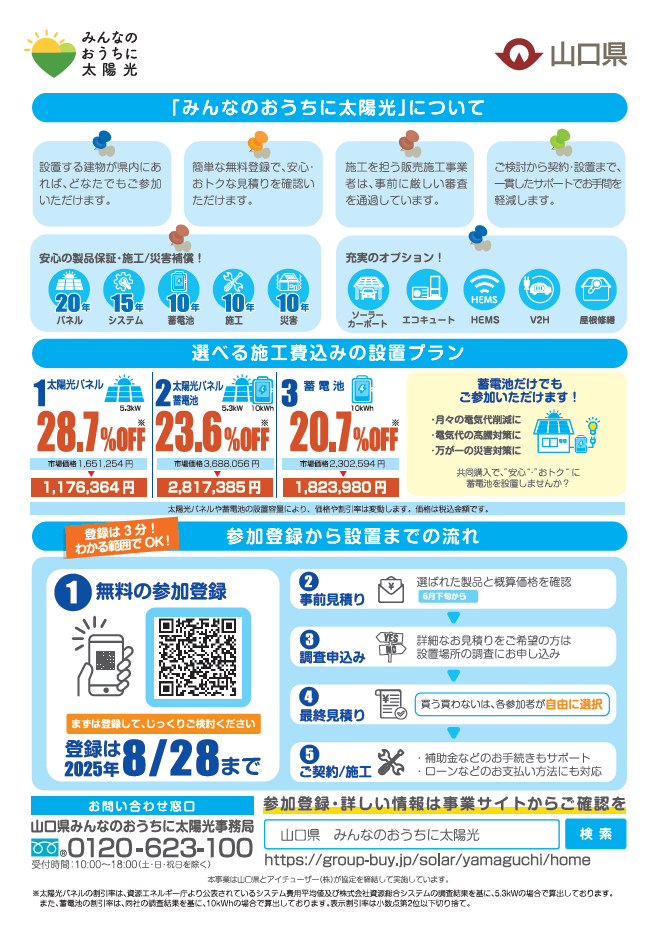 ぶちエコやまぐち家庭向け太陽光発電設備等共同購入事業 - 山口県