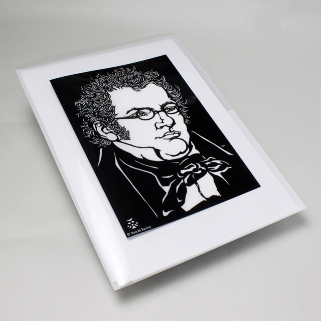 切り絵クリアファイル見開き型 《 Schubert 》 100250 音楽雑貨