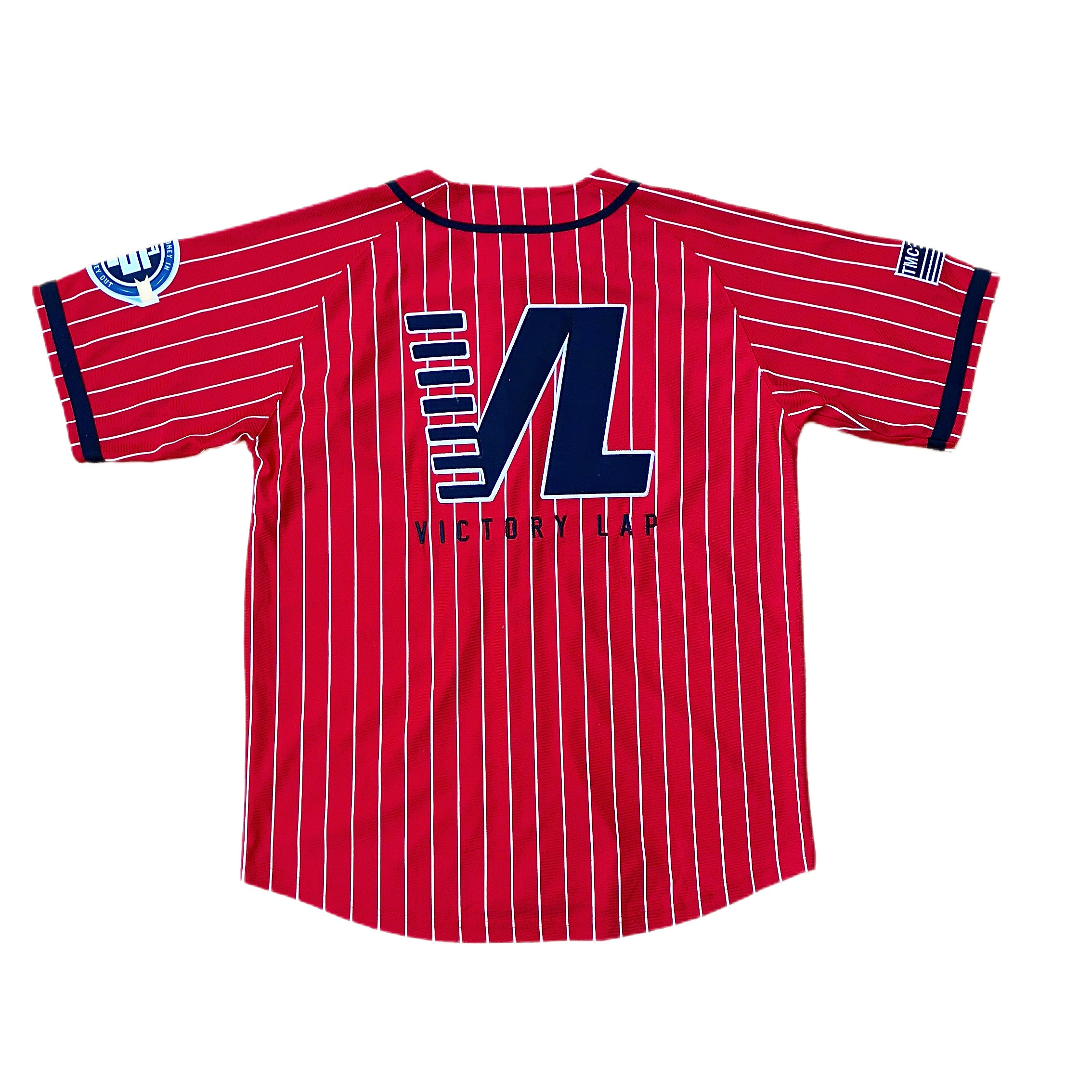 HEADGEAR CLASSICS CRENSHAW PINSTRIPES BASEBALL JERSEY-RED