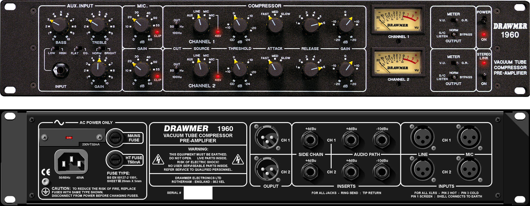 Drawmer 1960 - Mic Pre / Vacuum Tube Compressor - Professional