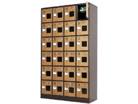 業務用シューズボックス・靴入れ 木目扉シューズボックス ｜9人用・24