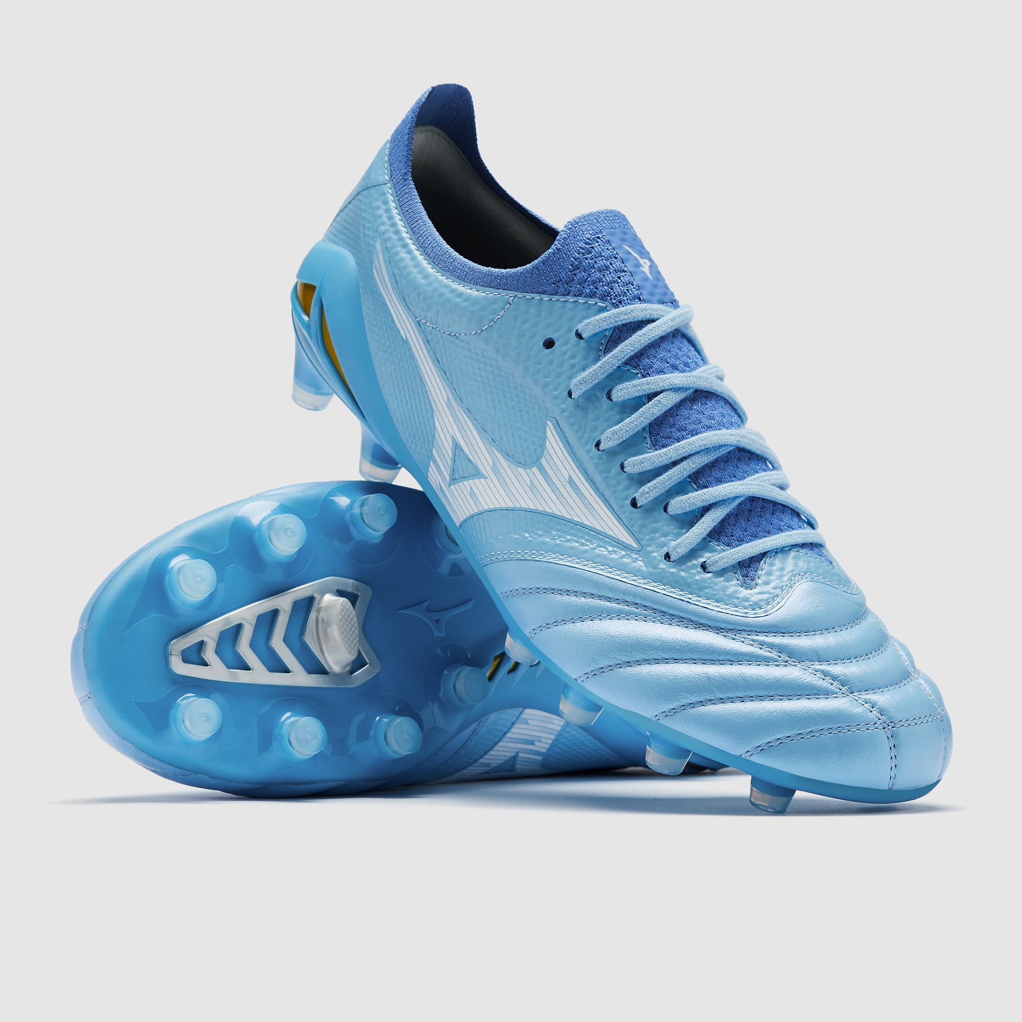 Mizuno Morelia Neo IV Beta Elite Firm Ground - Celeste/White
