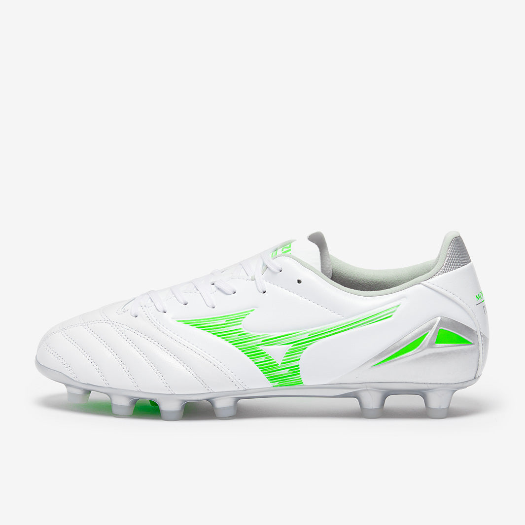 Mizuno Morelia Neo IV Pro Firm Ground - White/Neon Green/Cool Gray