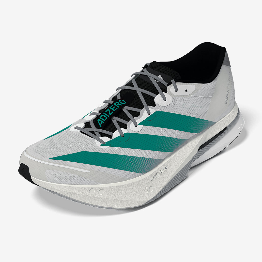 adidas adizero Boston 13 - FTWR White/Pure Teal/Grey - Mens Shoes