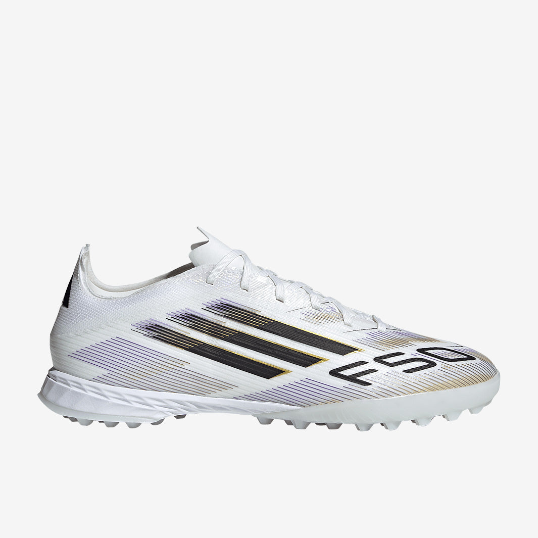 adidas F50 Pro Turf - White/Core Black/Met Gold - Adult Cleats