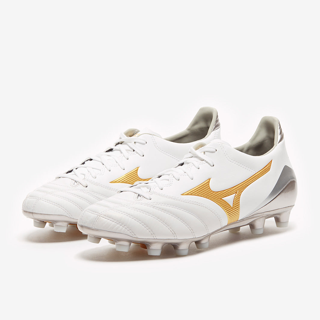Mizuno Morelia Neo II K-Leather FG - White/Gold - Firm Ground
