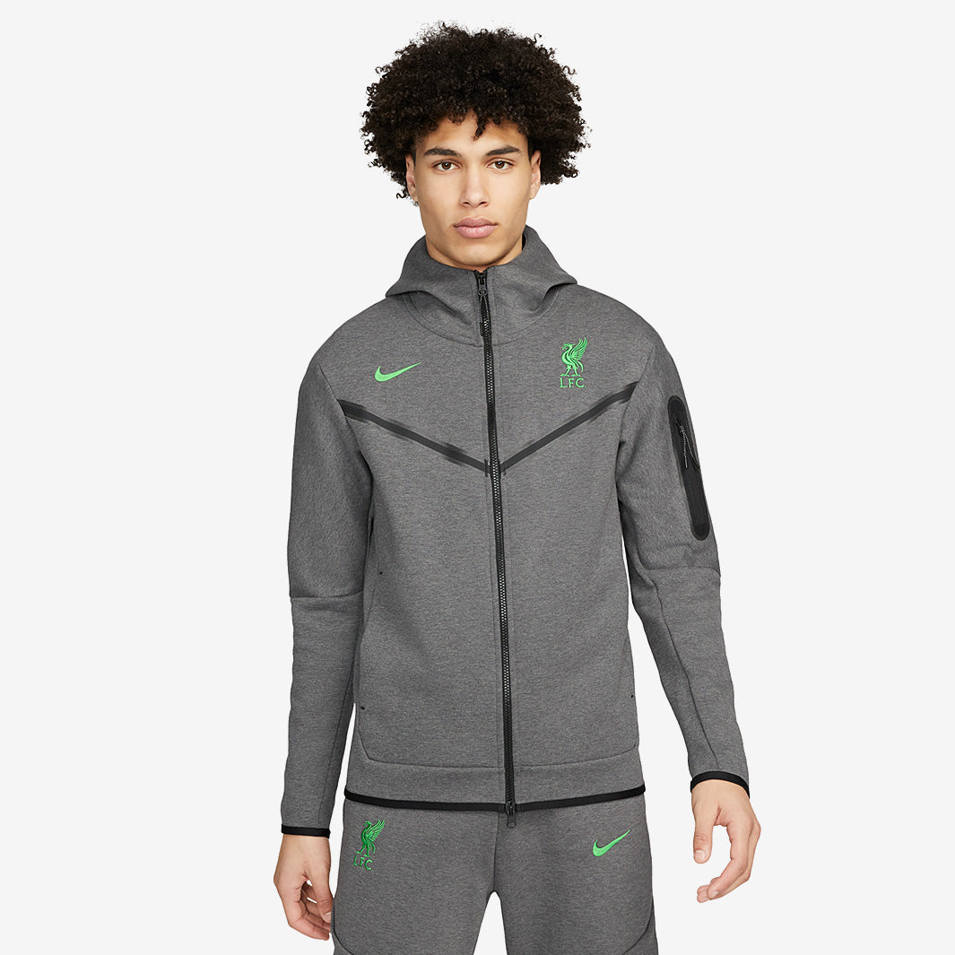 Nike Liverpool FC 23/24 Tech Fleece Hoodie FZWR - Charcoal Heather