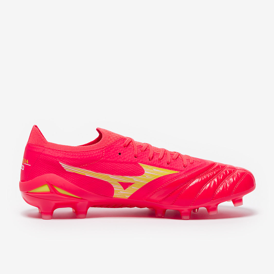 Mizuno Morelia Neo IV Beta Elite FG - Fiery Coral/Bolt - Mens Boots