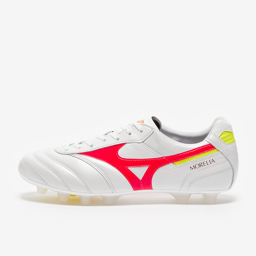 Mizuno Morelia II Made In Japan FG - White/Fiery Coral 2 - Mens