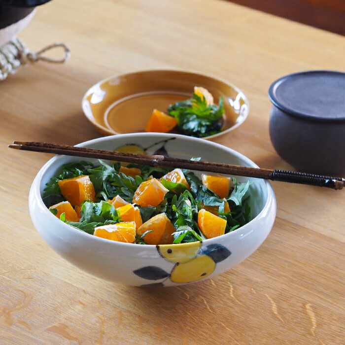 徳永遊心窯 色絵 みかん 6寸鉢 | 食器と料理道具の専門店「プロキッチン」