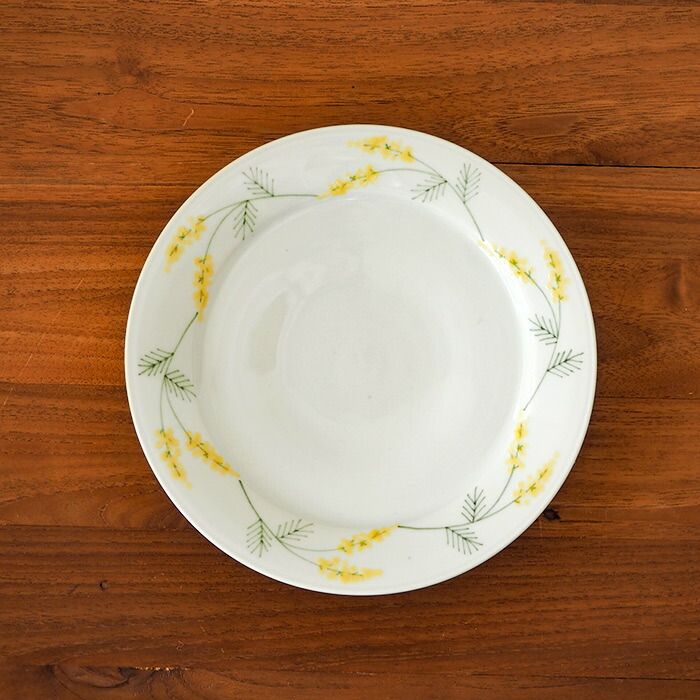 徳永遊心窯 色絵ミモザ 7寸皿 | 食器と料理道具の専門店「プロキッチン」