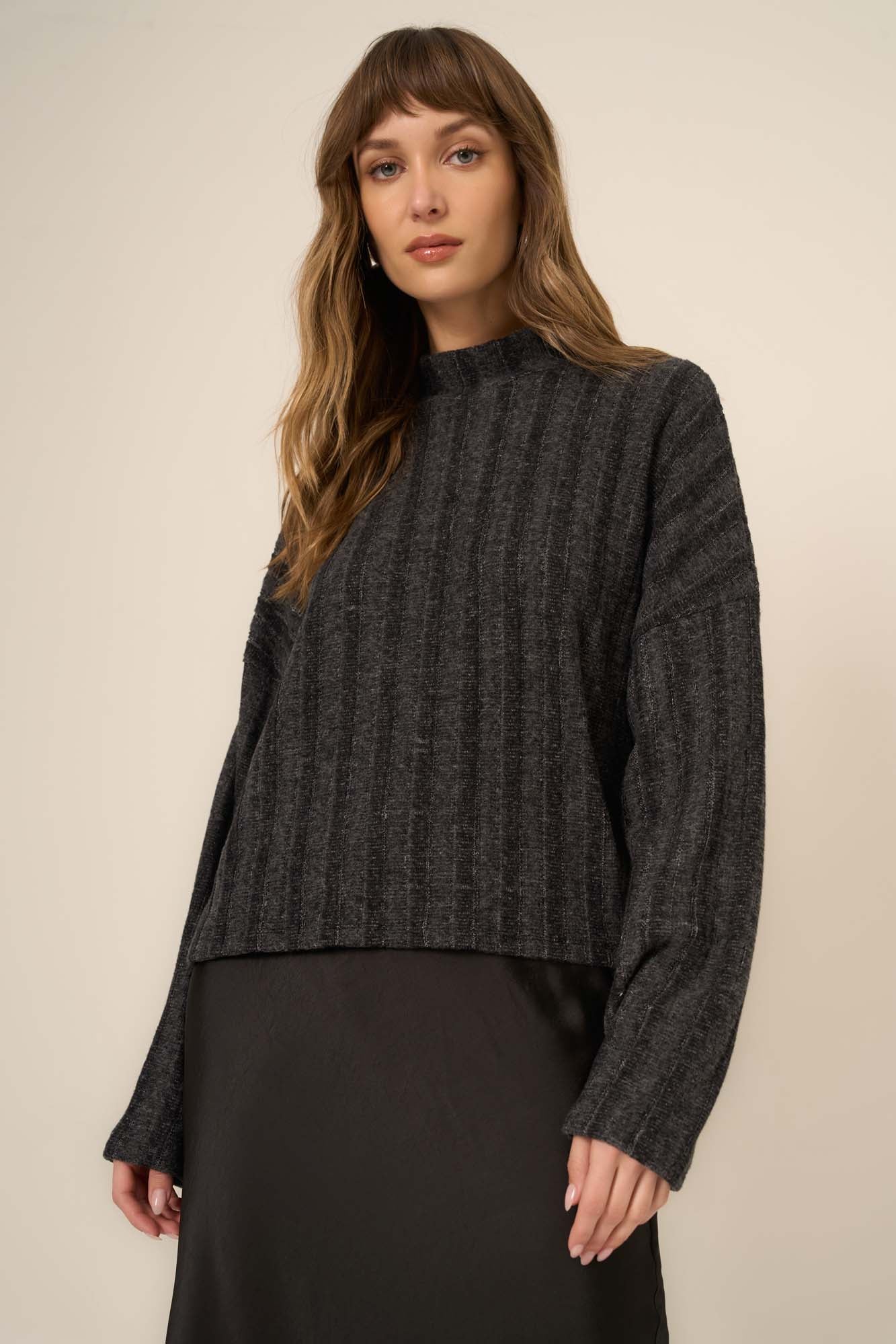 Stay With Me Brushed Rib Mock Neck – PROJECT SOCIAL T