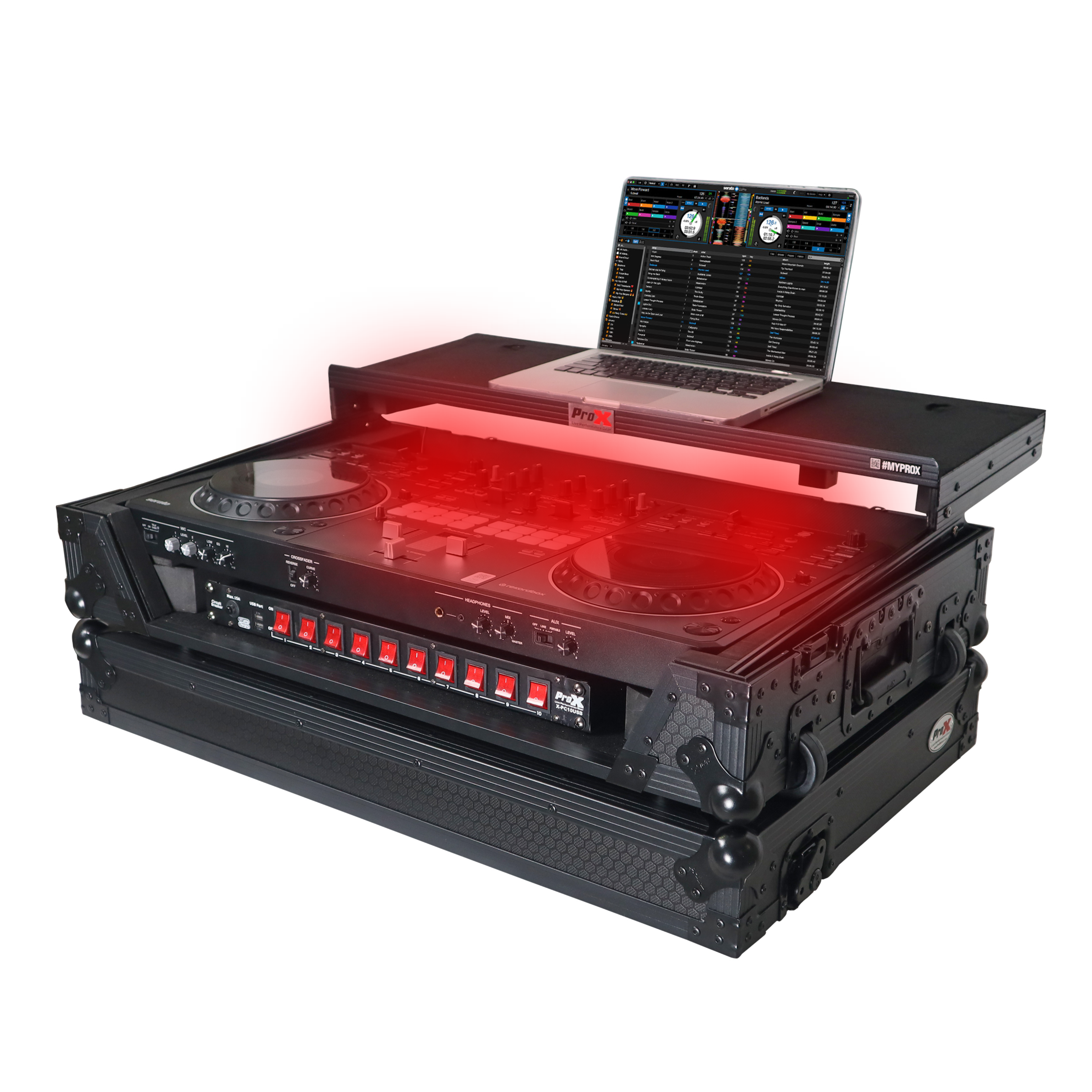 ProX XS-DDJREV5 WLTBL LED ATA Flight Style Road Case For Pioneer