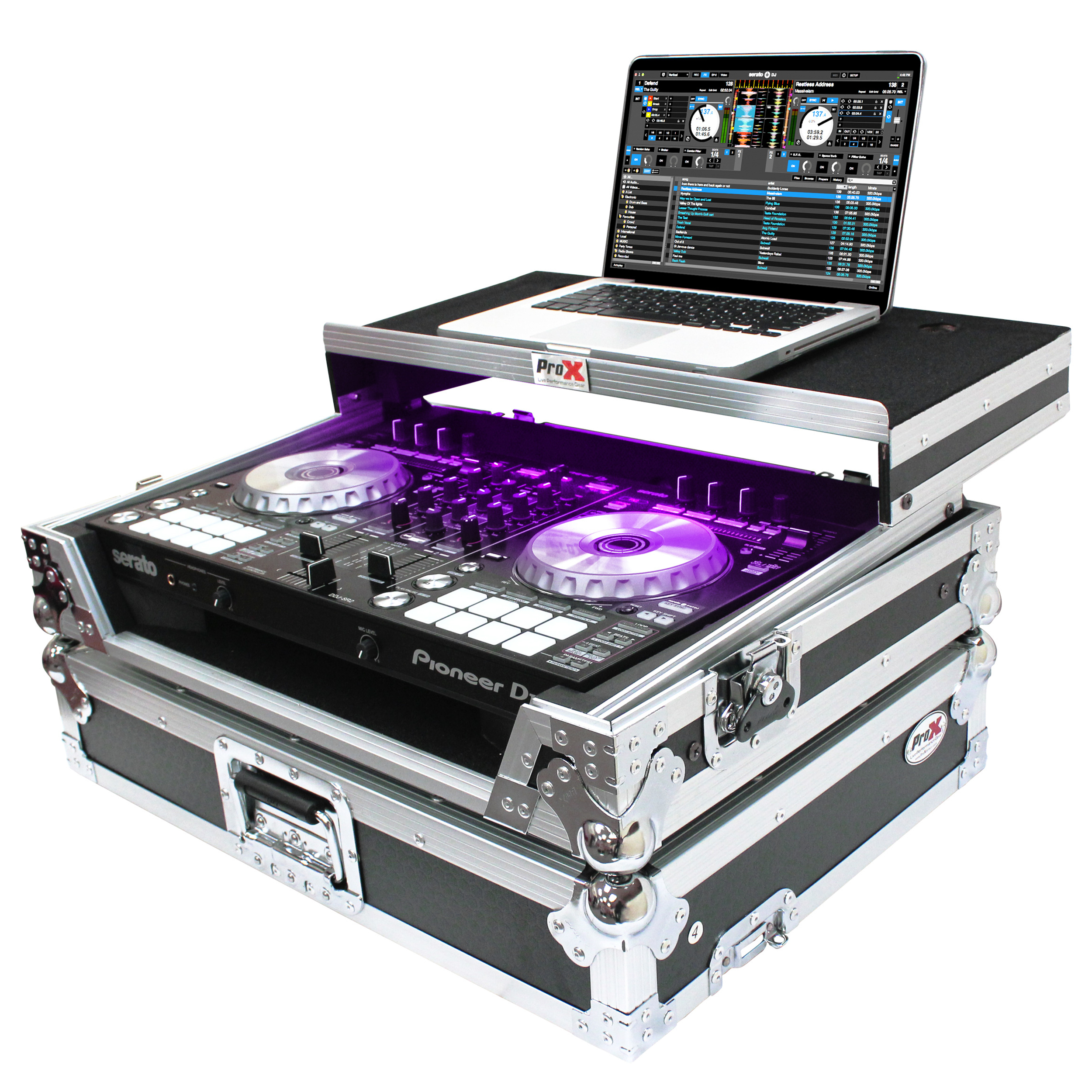ProX XS-DDJSR2LT LED ATA Flight Case For Pioneer DDJ-SR2 DJ