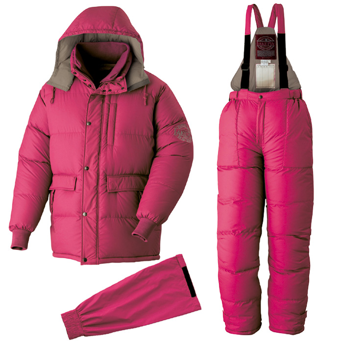 へらぶな シミズ製ダウンウエアー上下 オーバーパンツ付き へらぶな