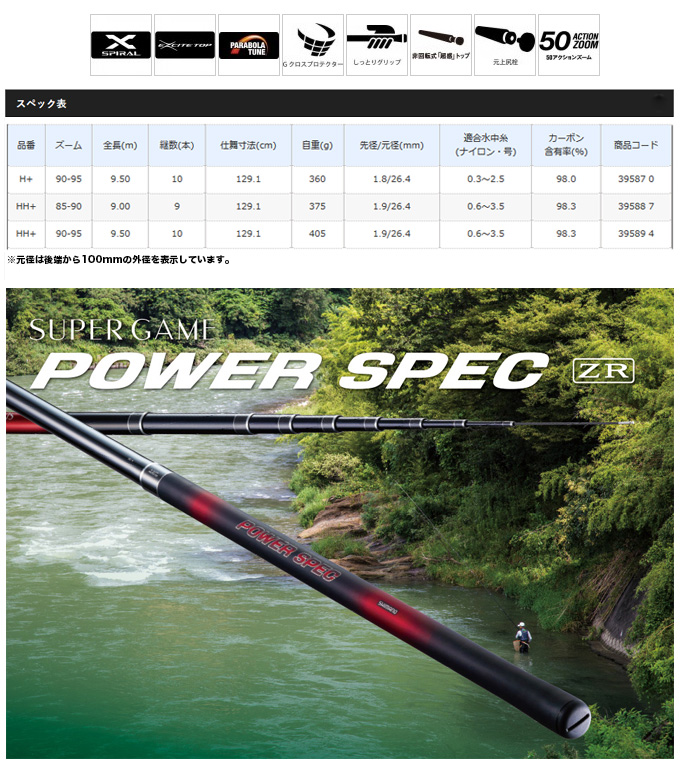 渓流/渓流釣り/本流ロッド/☆スーパーゲーム パワースペック ZR【YT】