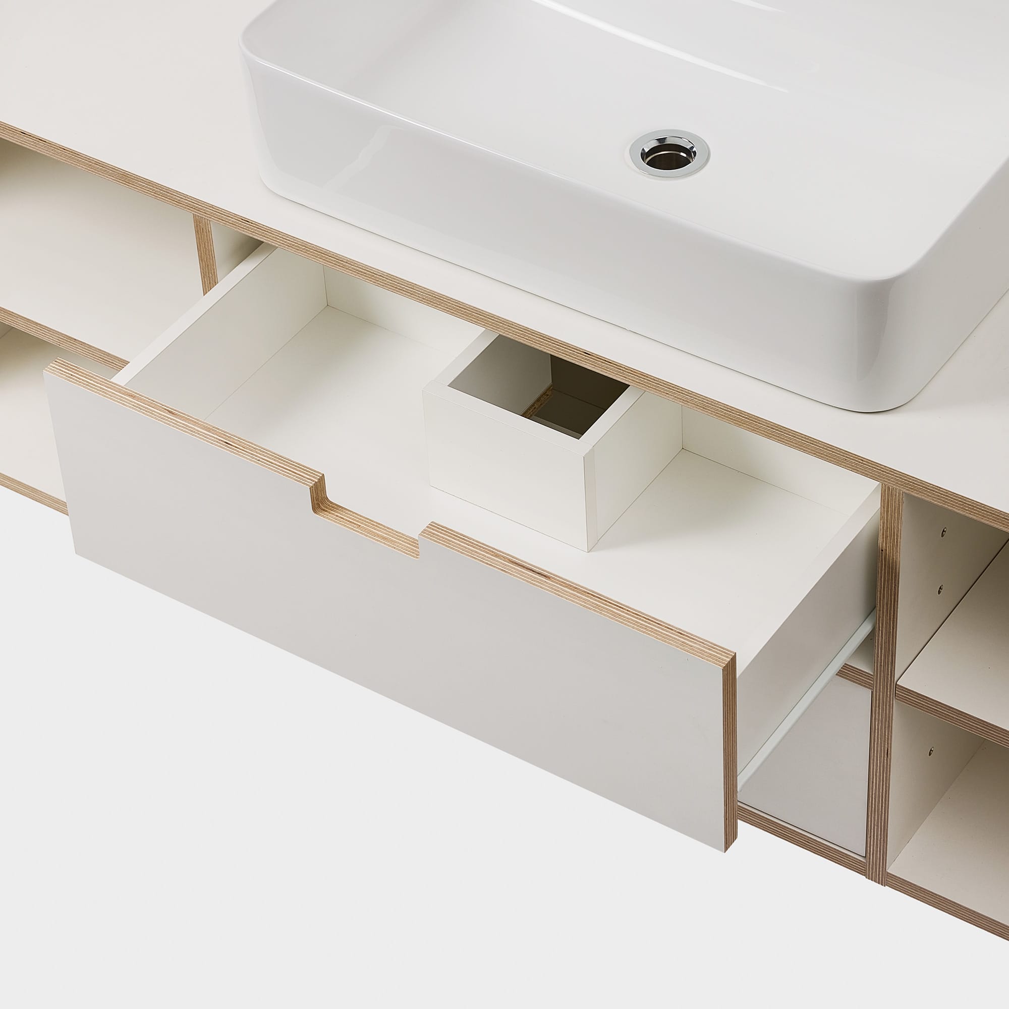 プライウッド洗面台 W650 引き出し ホワイト | KB-PR019-03-G173