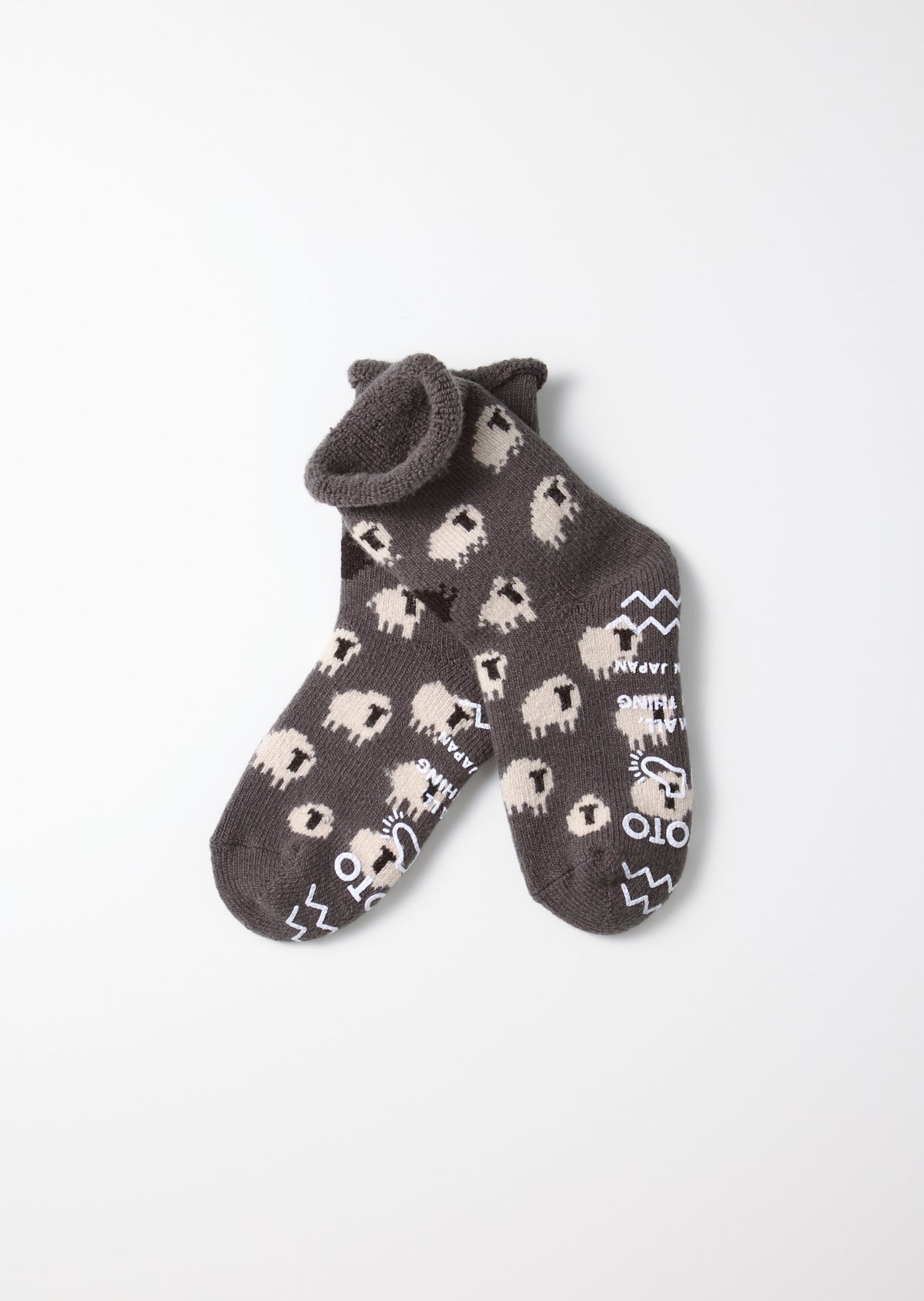 パイル編みルームソックス ひつじ柄 - R1559｜靴下｜ROTOTO 公式通販