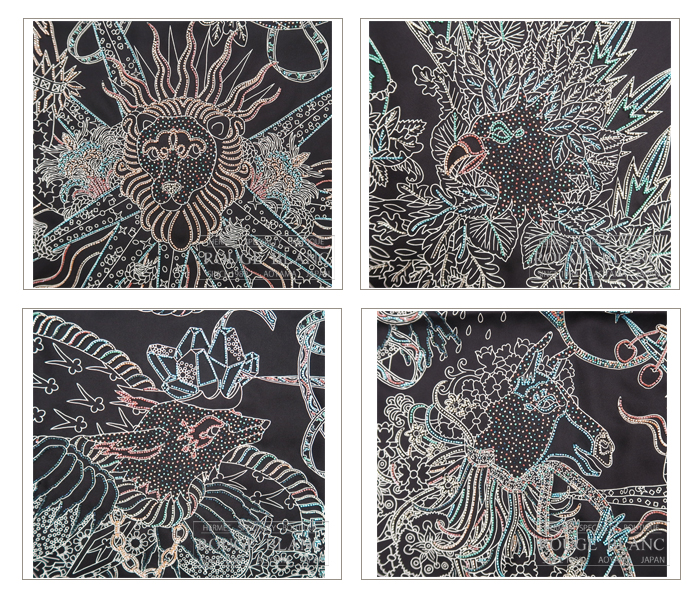 エルメス カレ90 スカーフ 2023 S/S ”四季の祭典” ノワール×クレーム