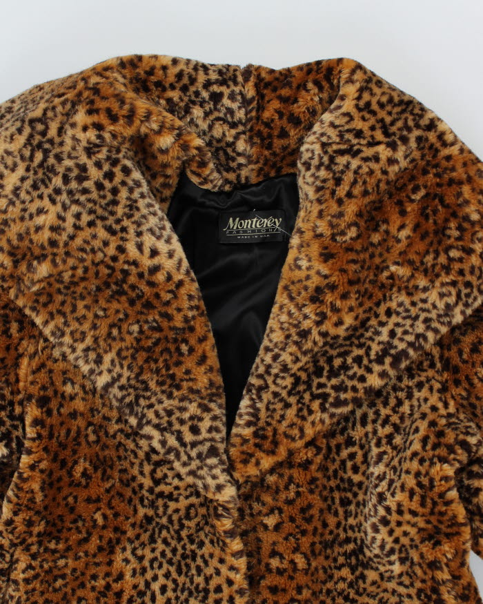 Monterey Leopard Print Faux Fur Coat - S – Rokit