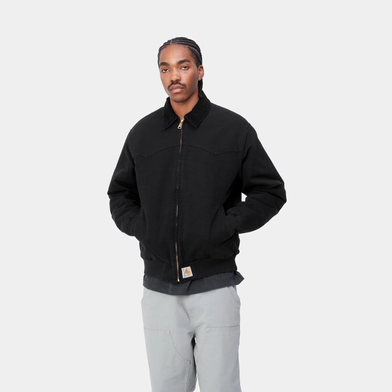 CARHARTT WIP OG SANTA FE JACKET (Black / Black (aged canvas