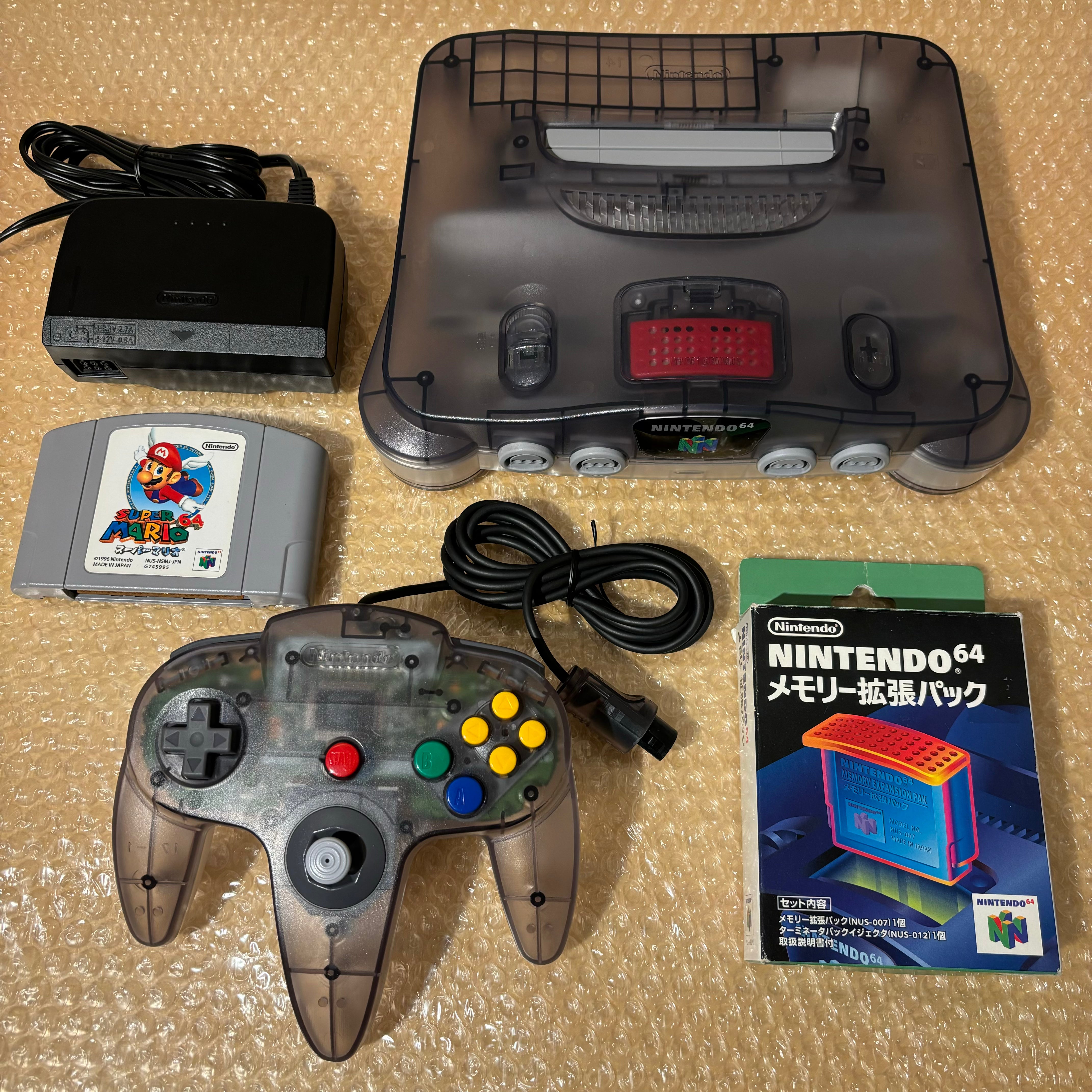 Clear Black/white Nintendo 64 set with PixelFX GEM kit