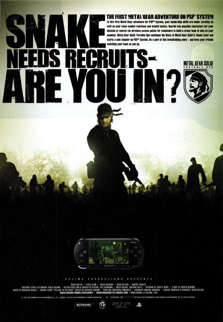 Metal Gear Solid: Portable Ops (2007) (UK) - M - Retromags Community