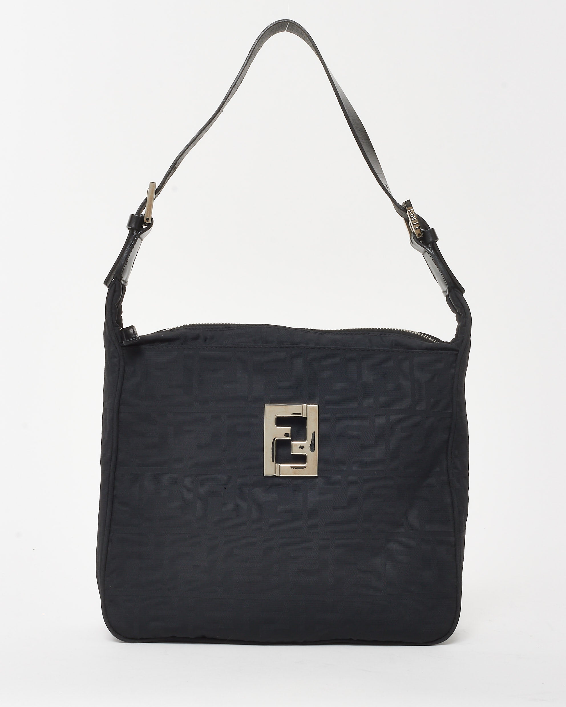 Buy Fendi Vintage Black Zucca Print Nylon FF Logo Shoulder Bag