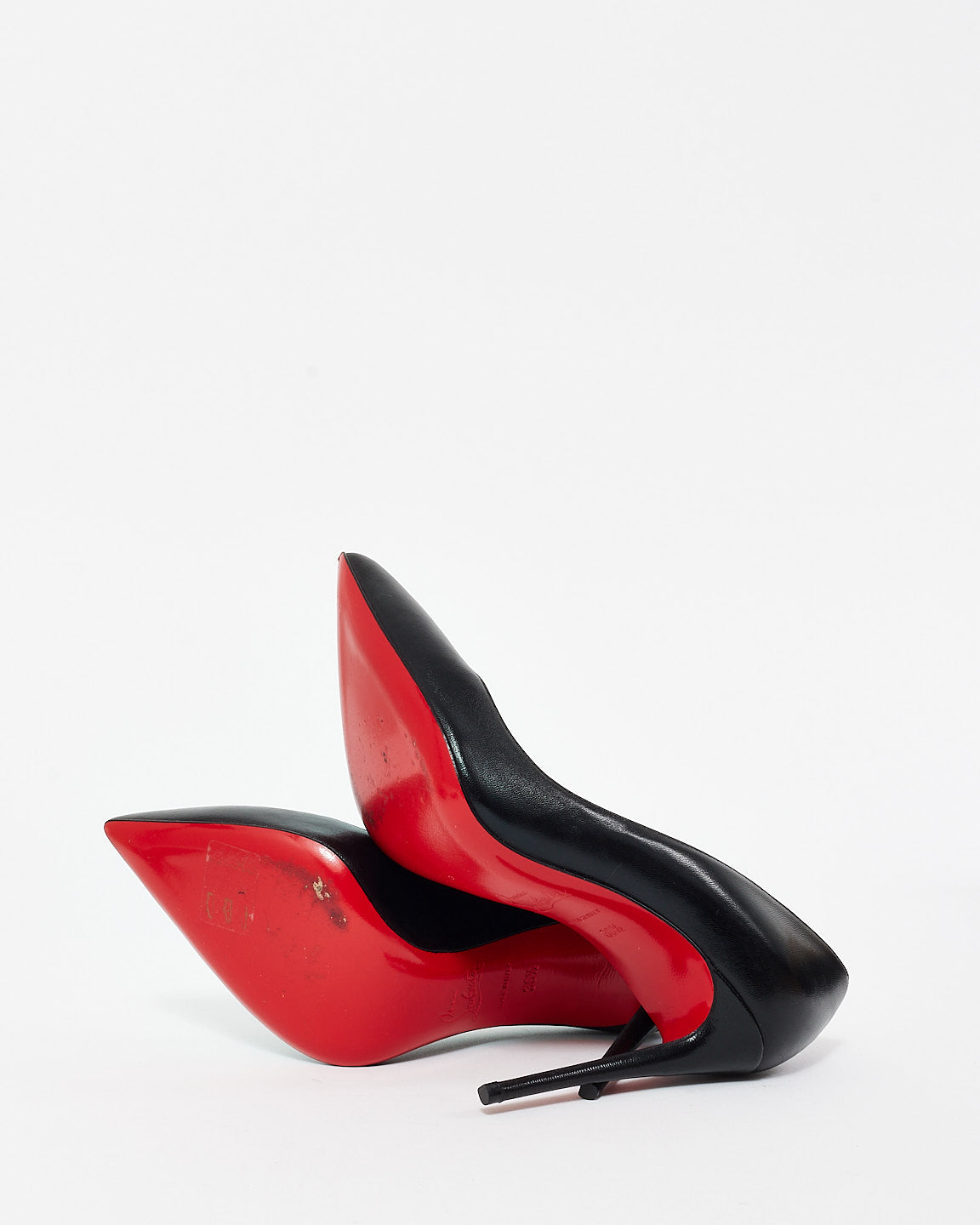 Buy Christian Louboutin Black Leather Pigalle Follies 100MM Pumps