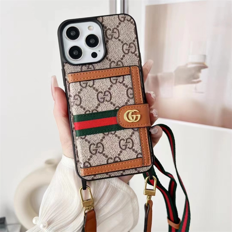 gucci スマホケース iphone17/16 ケース ショルダー iphone ケース