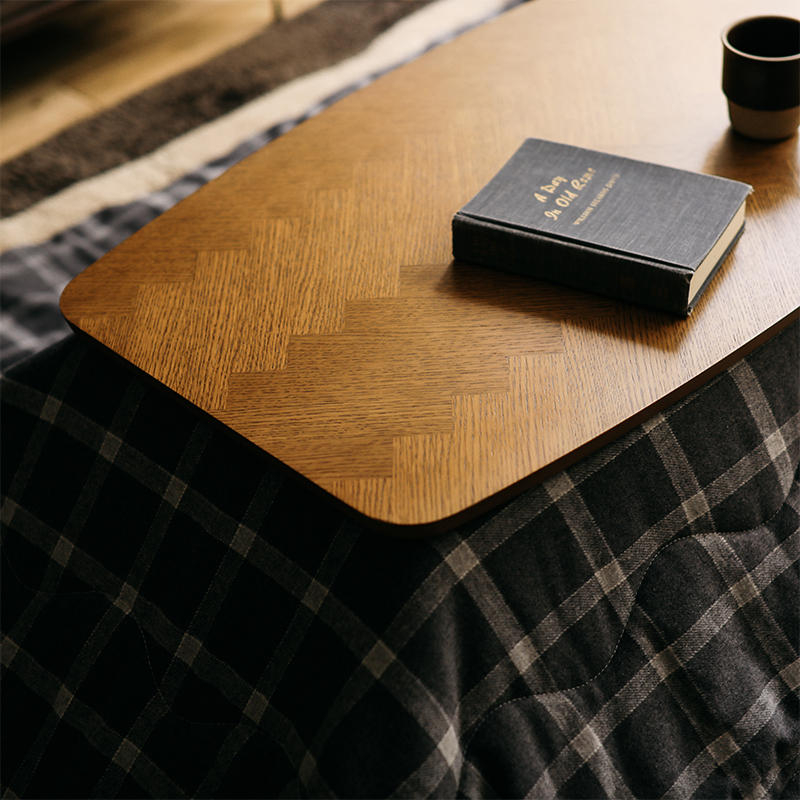 折りたたみこたつテーブル LUKE ヘリンボーン 長方形 幅90cmタイプ