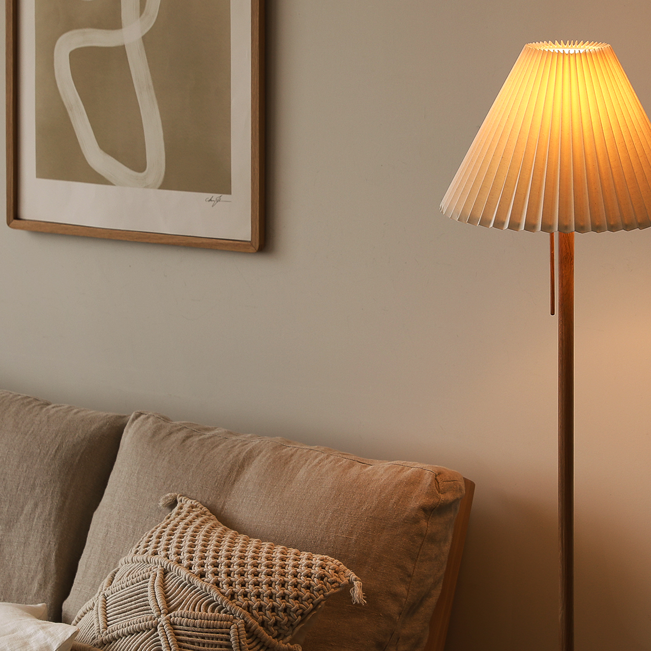 フロアライト Oak＆Pleats ｜家具・インテリア通販 Re:CENO(リセノ)