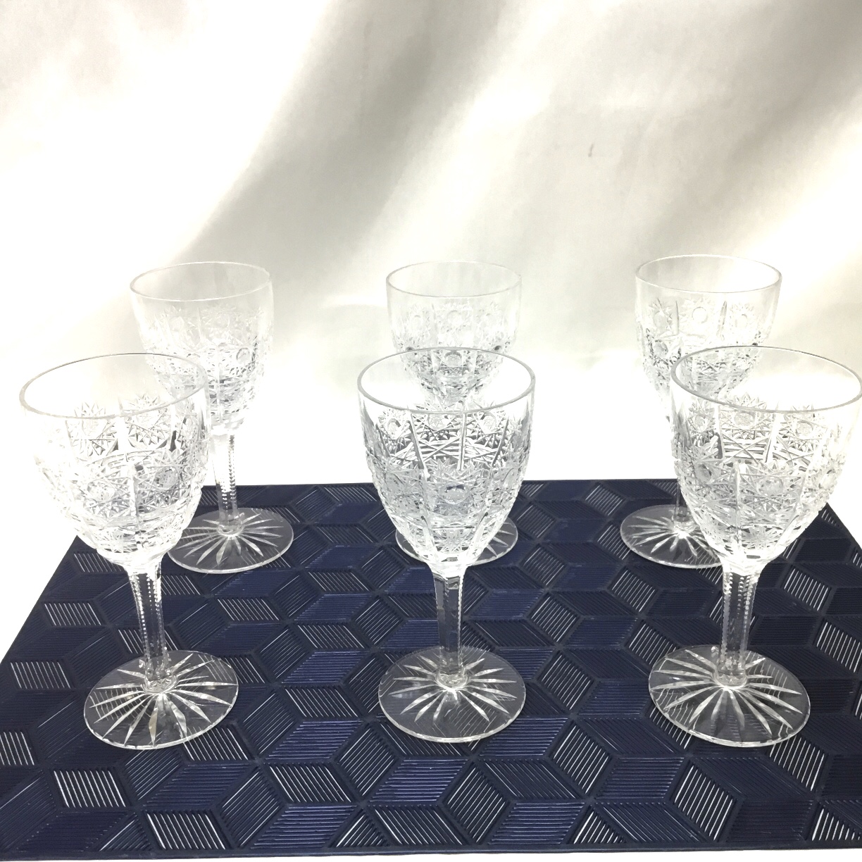 ボヘミア カットガラス クリスタルグラス 6客セットを高価買取させて