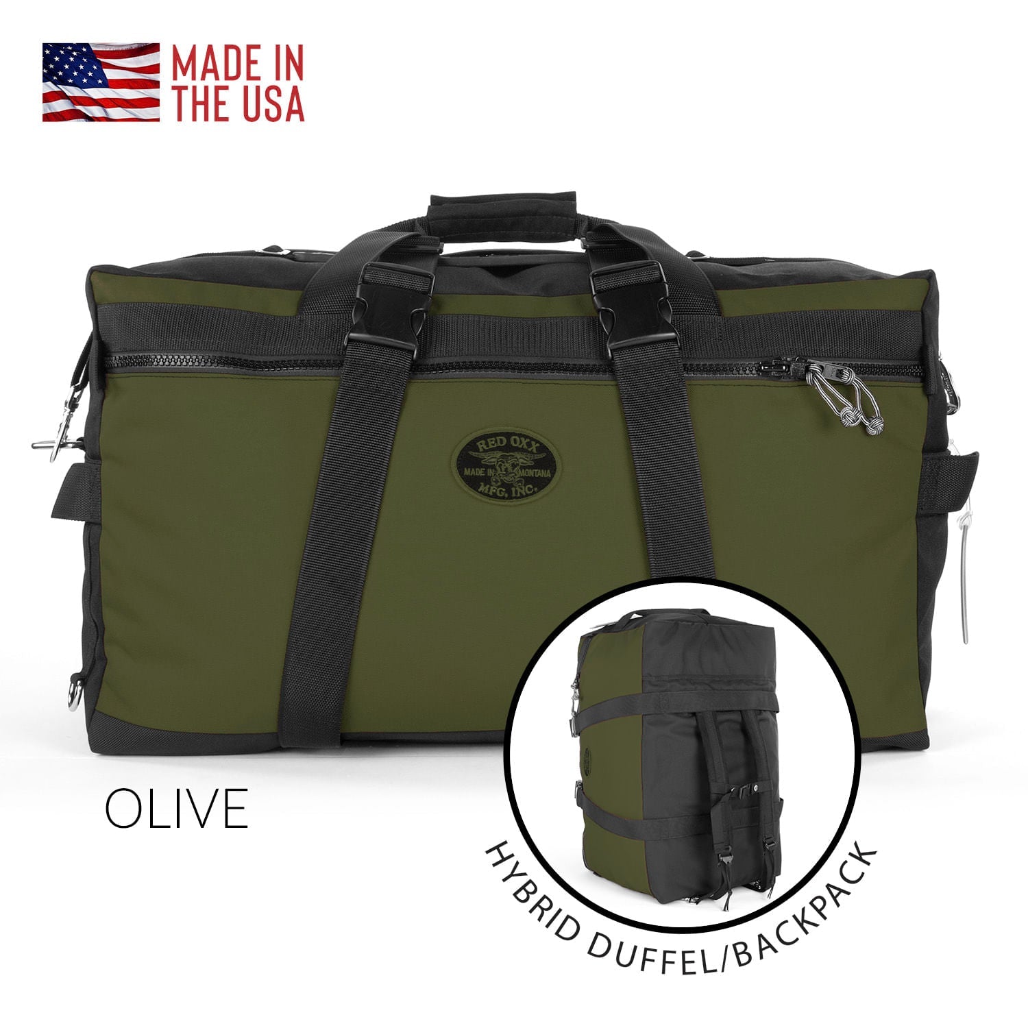 Rugged Convertible Hybrid Backpack Duffel - Sherpa Jr., Made in USA