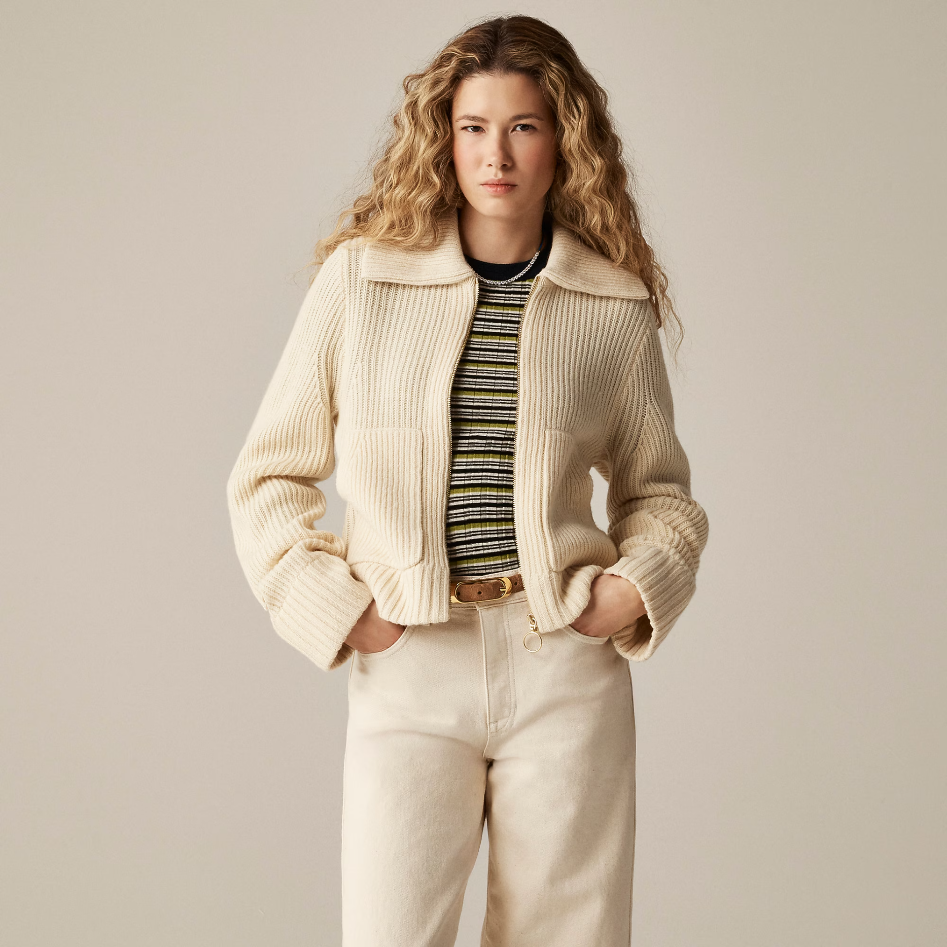 & Other Stories + Pearl Button Puff Sleeve Cardigan