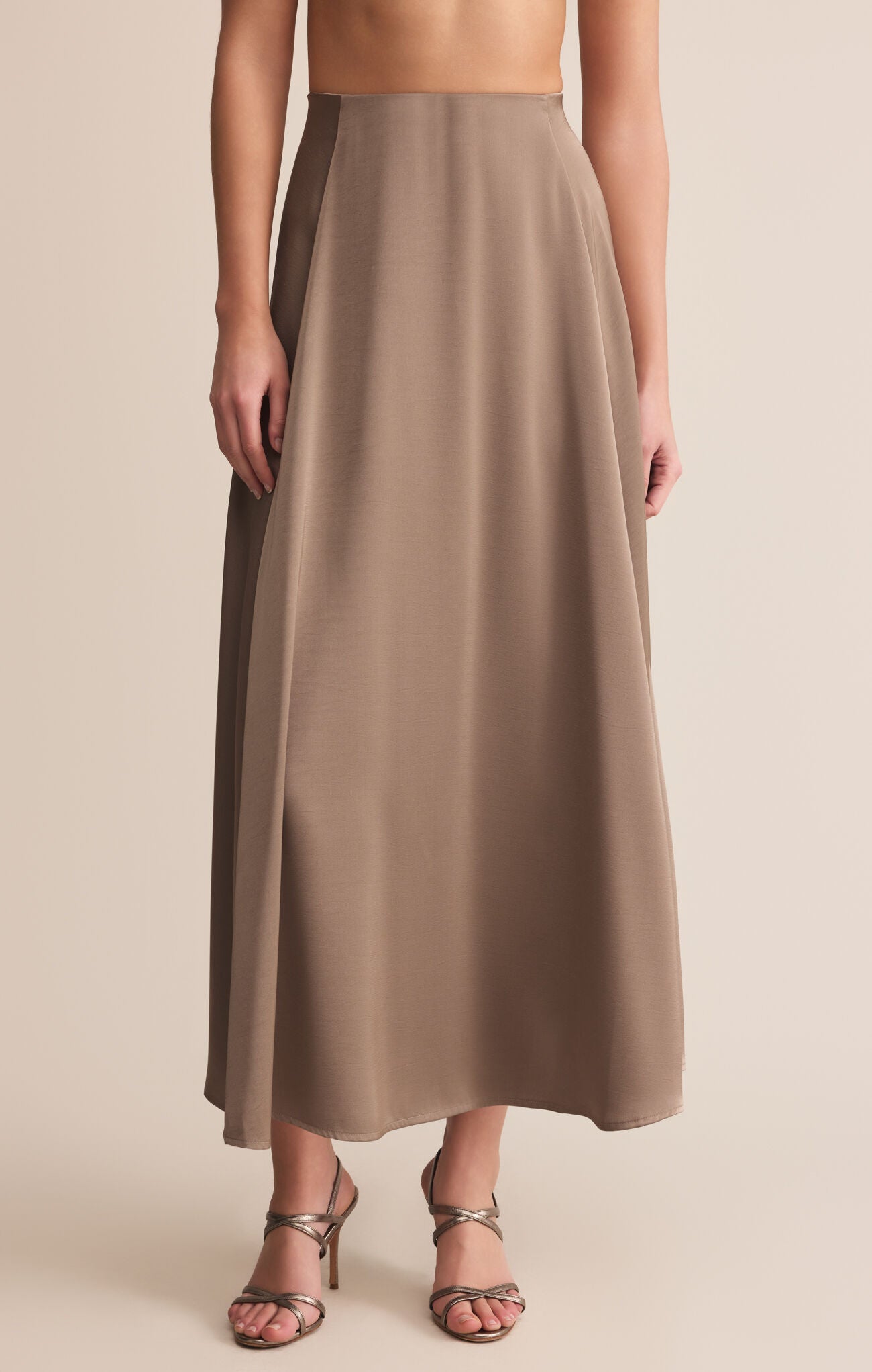 Z Supply Northpointe Satin Midi Skirt | High-Rise Satin Skirt