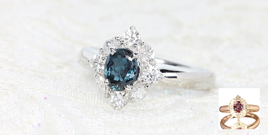 アレキサンドライト 0.7ct ダイヤモンド0.46ct プラチナ リング（指輪
