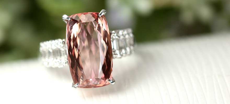 インペリアルトパーズ 7ct ダイヤモンド プラチナ リング（指輪