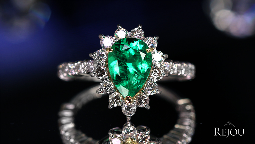 コロンビア産エメラルド(vivit green) 1.3ct ダイヤモンド 約1ct