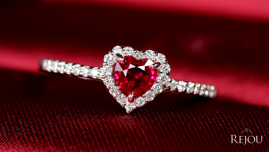 ミャンマー産（ビルマ産）ピジョンブラッドルビー（ハートシェイプ