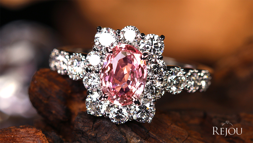 パパラチアサファイア 約1ct ダイヤモンド 0.84ct プラチナ リング