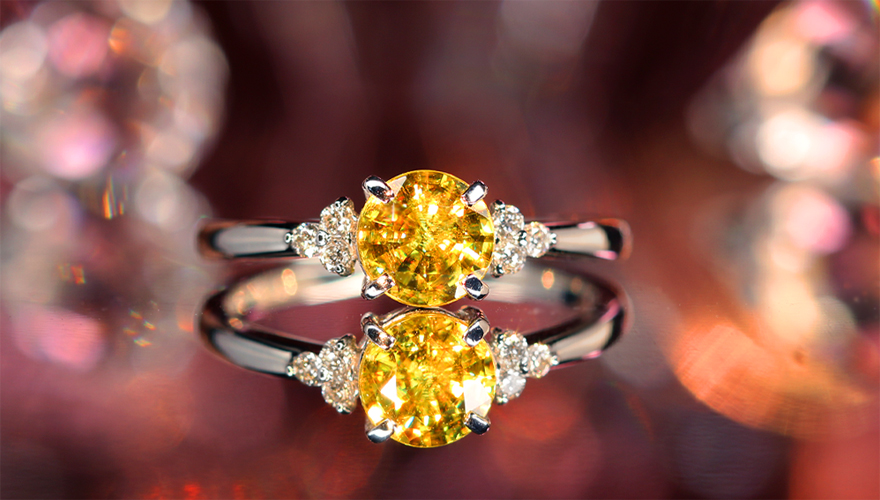 スフェーン 約1ct ダイヤモンド プラチナ リング(指輪)【品質保証書